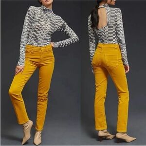MOTHER Mid Rise Dazzler Ankle Corduroy Pants Honey size 32